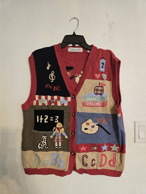 Karen Scott Jackets & Blazers - Vintage Karen Scott Teachers Knitwear Vest Size Large